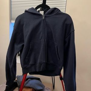 Aritzia cropped full zip hoodie
